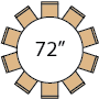 72 inch round table with 10 chairs